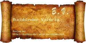 Buchbinder Valéria névjegykártya